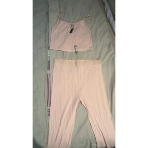 READ* Skims Sleep Set XL Tank Top & 2X leggings quartz pink logo pajama lounge